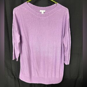 J. Jill Lilac Pastel Purple Crew Neck Sweater Cozy Minimalist M